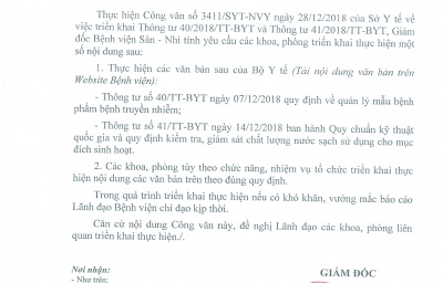 Thực hiện Công văn 3411/SYT-NVY